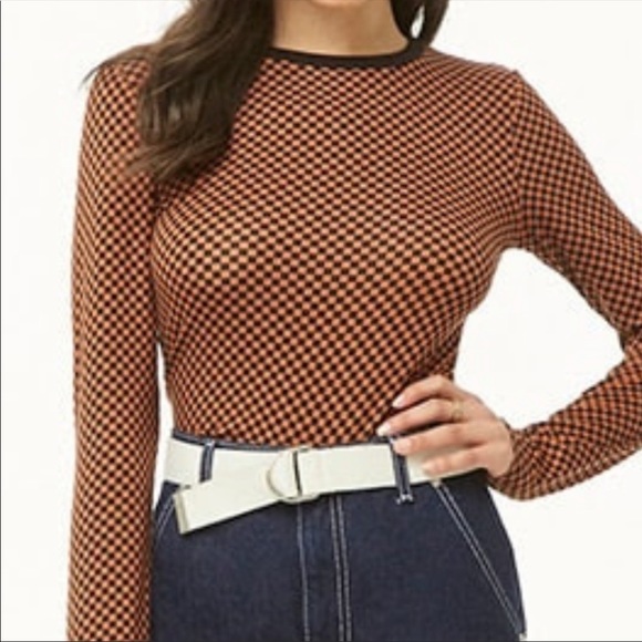 Forever 21 Tops - Checkered Long Sleeve Top